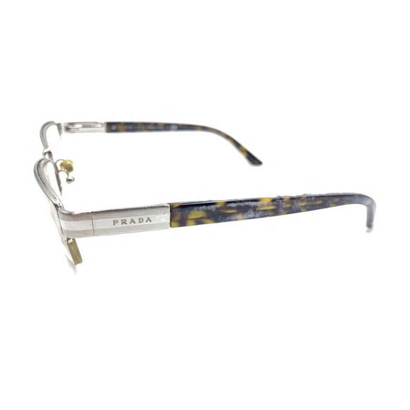 Prada VPR 67L 1BC-1O1 Silver Half Rim Eyeglasses Frames 53-17 140 Italy Designer - Picture 7 of 12